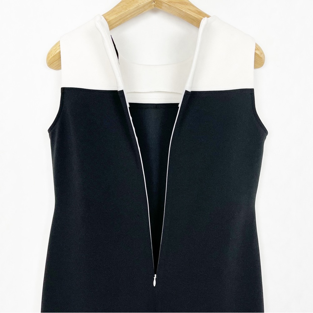 Vintage Cartise 🇨🇦 Black and White Classic Sleeveless Mini Dress Size 6 - Picture 5 of 10